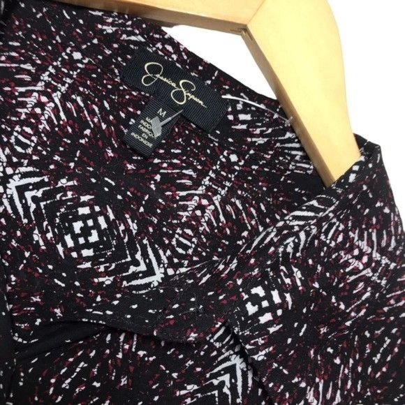 Jessica Simpson Mirren Abstract Print Button Up Blouse Size Medium - Picture 4 of 13